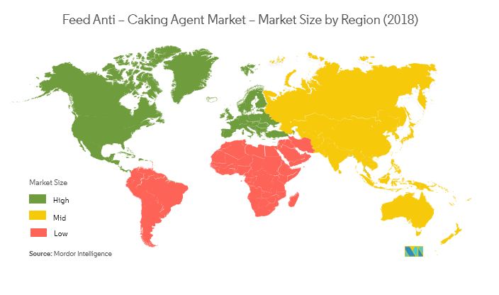 Markt für Trennmittel für Futtermittel - Marktgröße nach Region (2018)